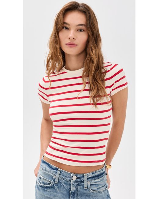 GOOD AMERICAN Red Super Stretch Baby Tee