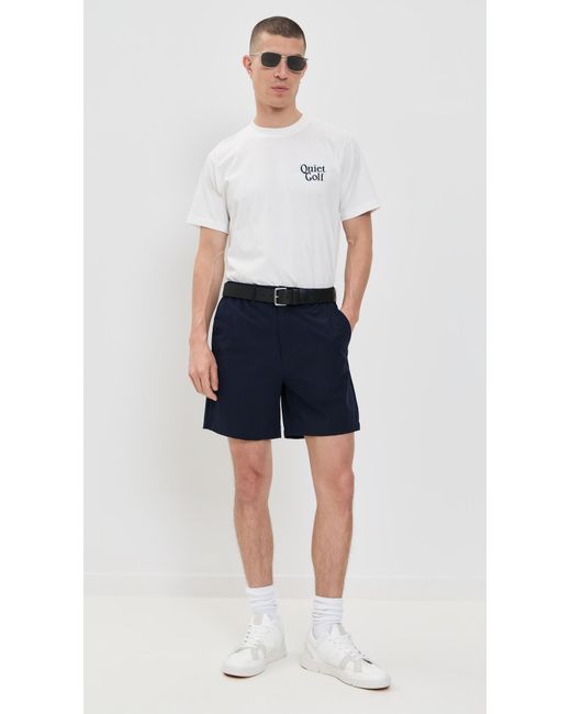Quiet Golf Black Monogram Tech Shorts 7.75 for men