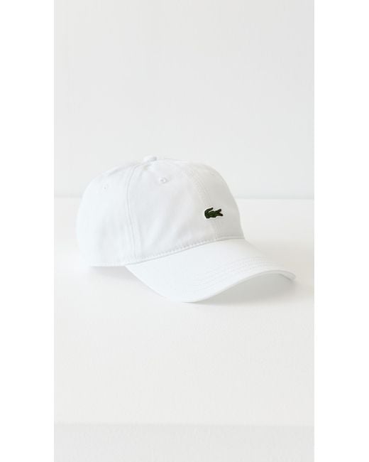Lacoste Black Cotton Twill Front Logo Cap