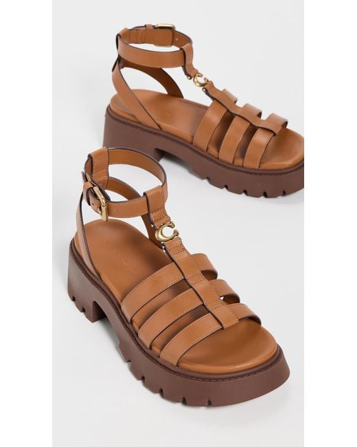 COACH Sculpted C Platform Fisherman Sandals | Lyst