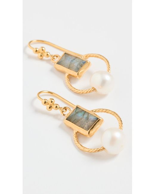 Chan Luu White Fresh Water Pearl Earrings