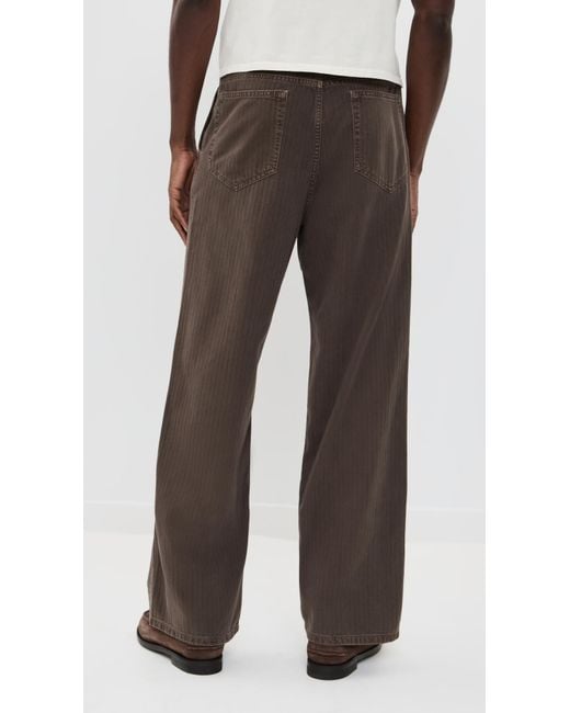 Jeanerica Black Genua Straight Loose Leg Chino Trousers for men