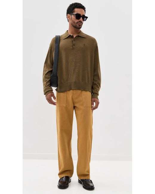 AMI Brown Extrafine Wool And Silk Knit Shirt for men