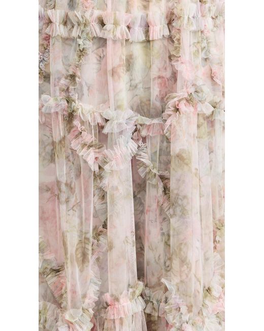 Needle & Thread Natural Rose Powder Ruffle Ballerina Dress