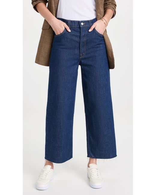 Mother Snacks! The Fun Dip Ankle Fray Jeans in Blue | Lyst