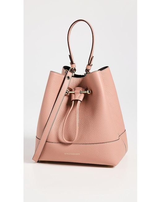 Strathberry Pink Midi Lana Osette Bucket Bag