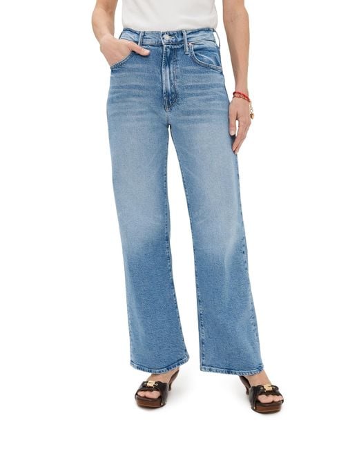 Mother Blue Petite Lil Lasso Sneak Jeans