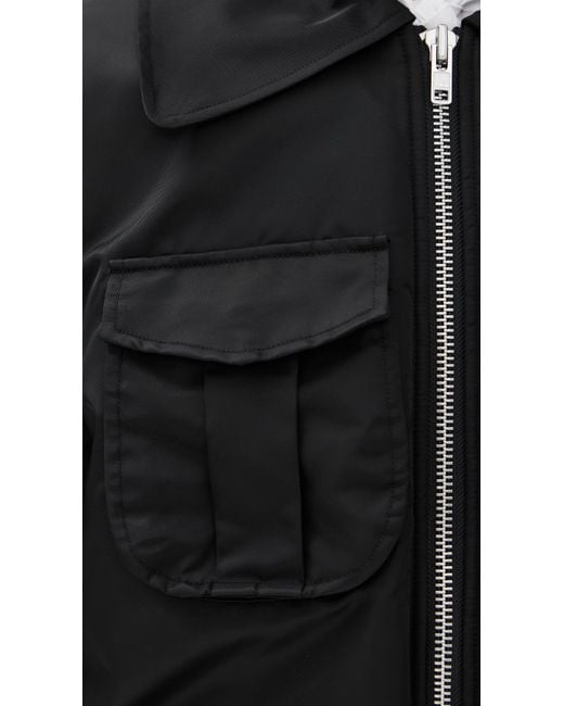 Simone Rocha Black Puff Sleeve Multi Pocket Bomber Jacket