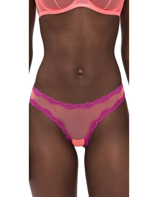 Fleur du Mal Red Sheer Tulle Thong