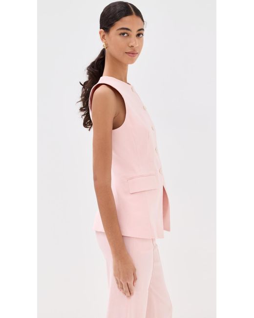 Veronica Beard Pink Lois Vest