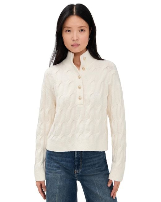 Splendid White X Cella Jane Half Placket Sweater
