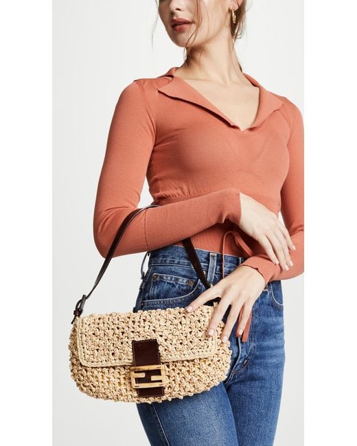 Straw baguette bag hot sale
