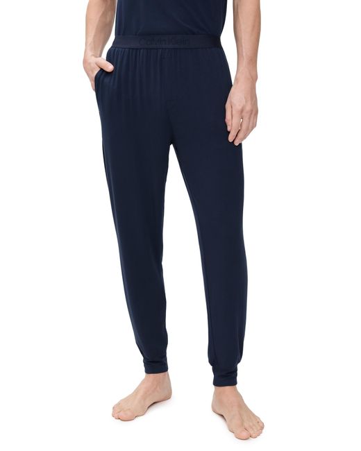 Calvin Klein Blue Ultra Soft Modal Sleep Jogger Pants for men