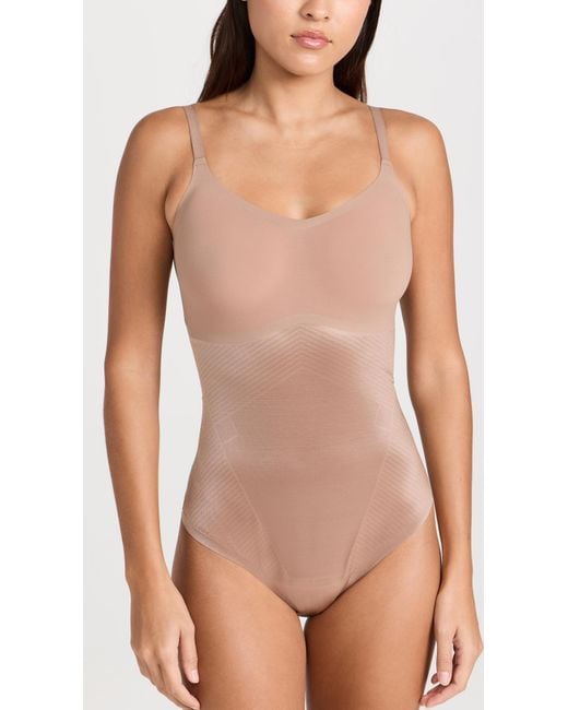 Spanx Pink Shape Invisible Cami Thong Bodysuit