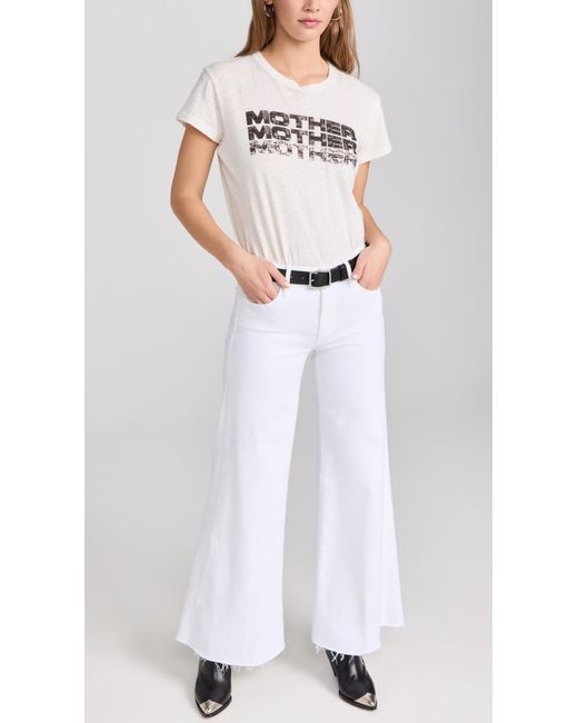 Mother White The Roller Fray Jeans