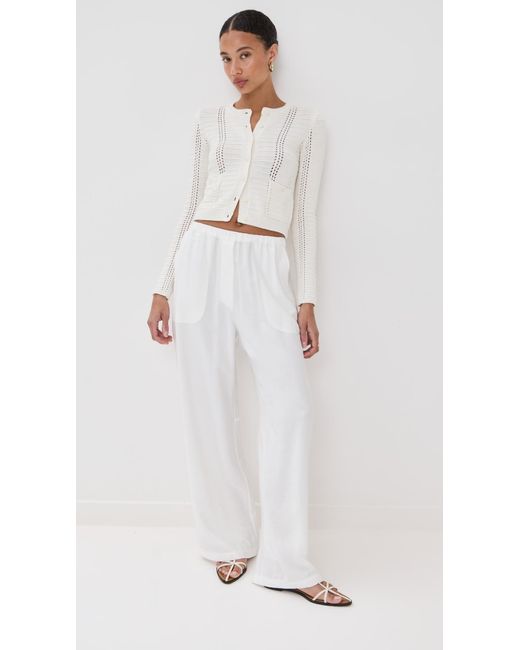 SABLYN White Lenon Utility Pull On Pants