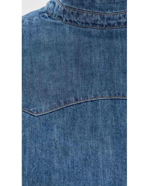 A.W.A.K.E. MODE Blue A. W.A. K.E. Mode Back To Front Denim Shirt