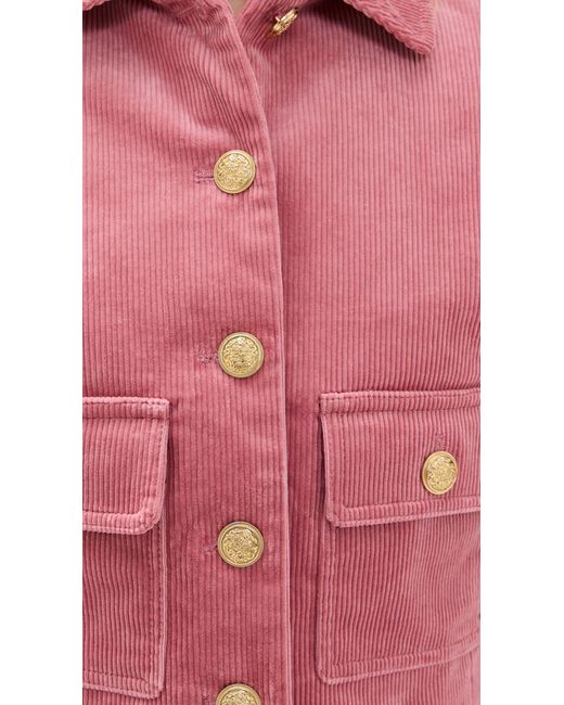 LoveShackFancy Pink Aylin Corduroy Jacket