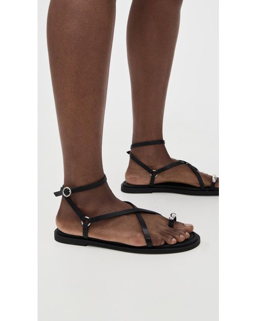 Rag & Bone Black Geo Strappy Ring Sandals
