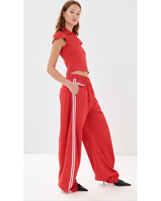 Tibi Red Active Knit Winslow Pants
