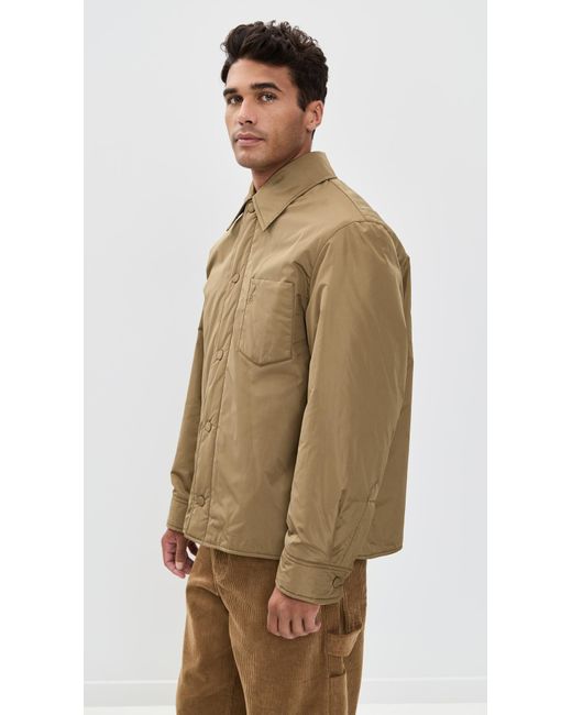 AMI Brown Technical Taffeta Overshirt for men