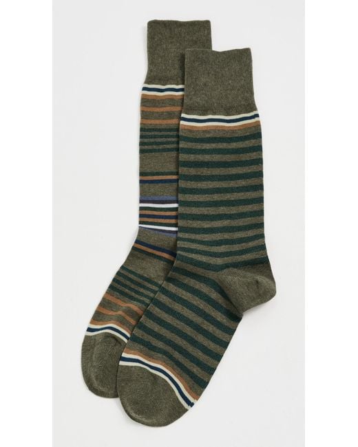 Paul Smith Green Larry Striped Socks for men