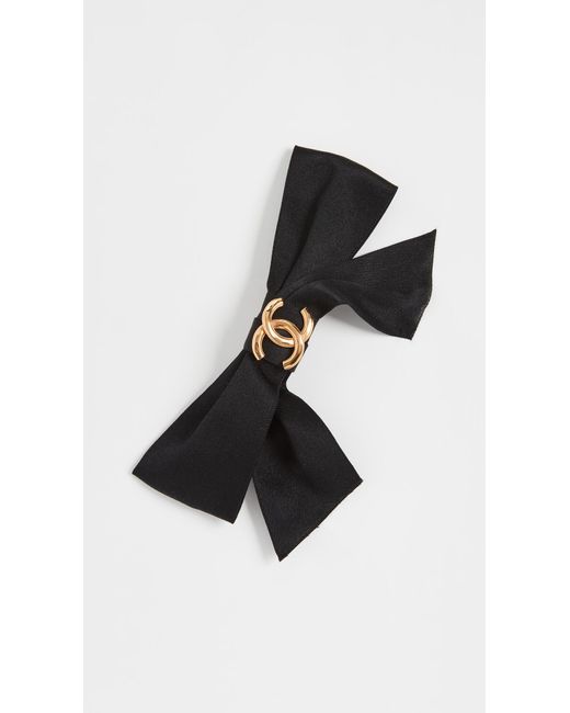 What Goes Around Comes Around Black Chanel Bow Barrette