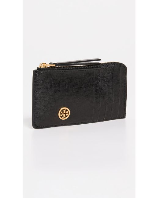 Tory Burch Robinson Top Zip Card Case in Black Lyst