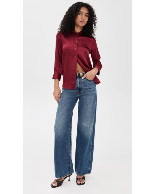 L'Agence Red Dani 3/4 Sleeve Blouse