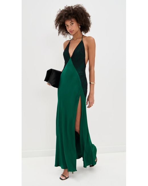 Bardot Estrella Halter Maxi Dress in Green | Lyst