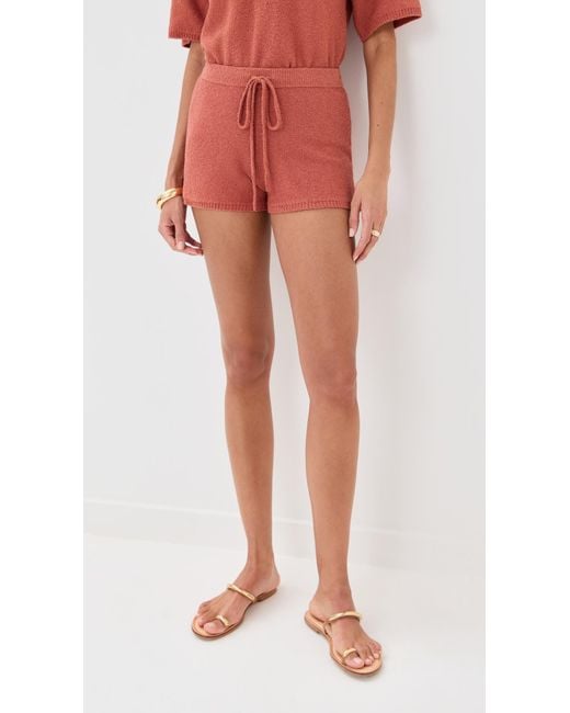 Le Bos Red Poolside Shorts
