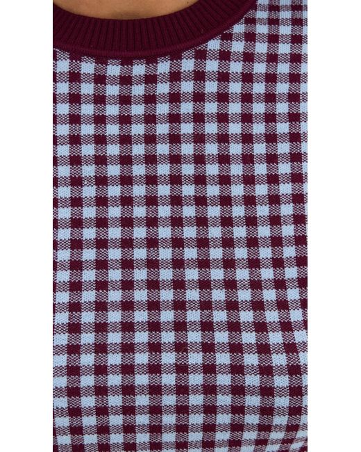 Le Bos Multicolor Gingham Knit Tee