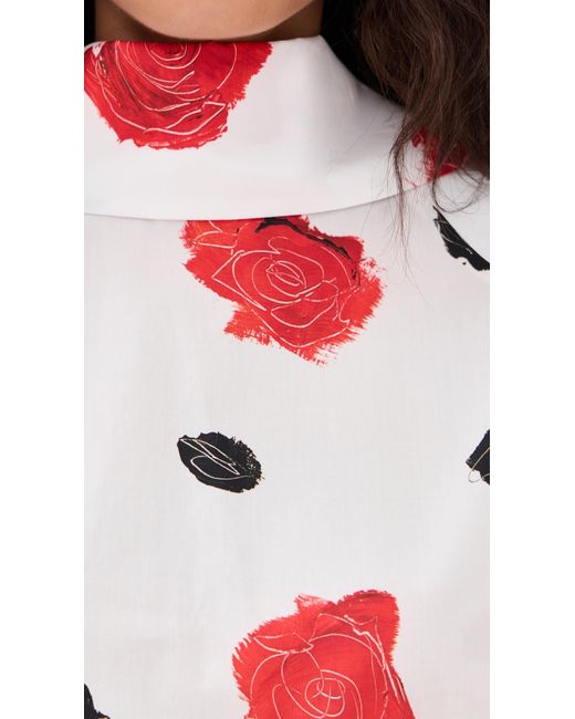 Marni Red Balloon Top With Long Raglan Sleeves