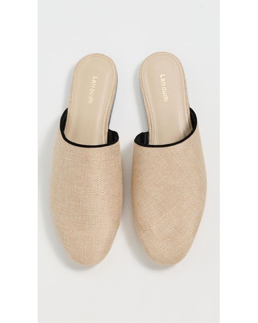 Larroude White Venice Flat Mules