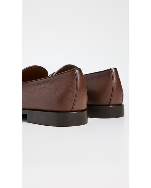Ferragamo Brown Desio Leather Loafers 7e for men
