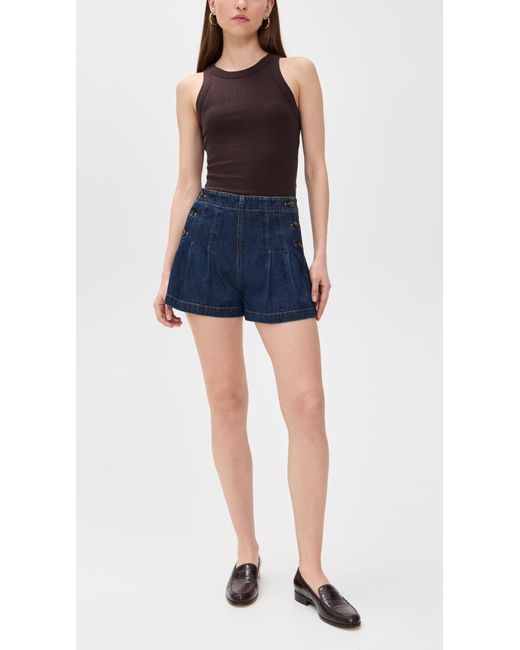 PAIGE Blue Chleo Shorts