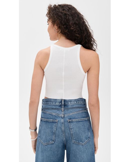 ÉTERNE White Cropped Rib Tank