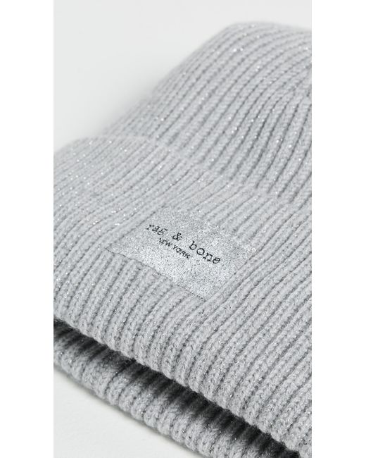Rag & Bone White Blake Metallic Beanie