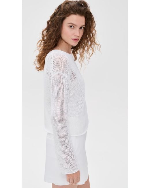 Vince White Coated Cotton Pullover