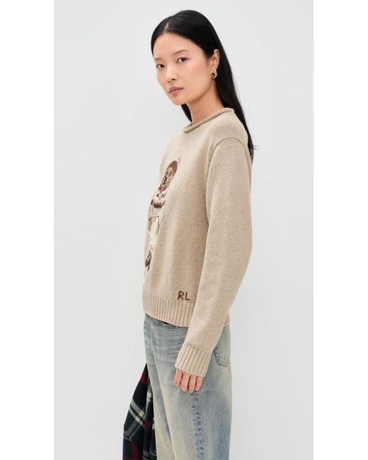 Polo Ralph Lauren Natural Long Sleeve Cotton Crewneck Pullover Sweater