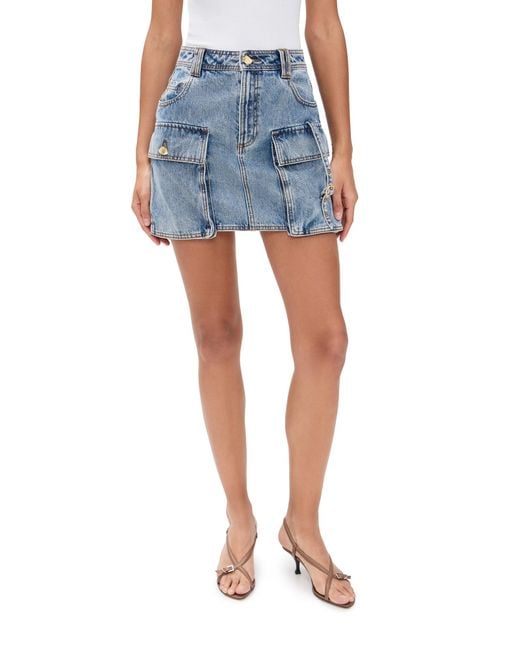 Aje. Blue Juno Denim Micro Mini Skirt