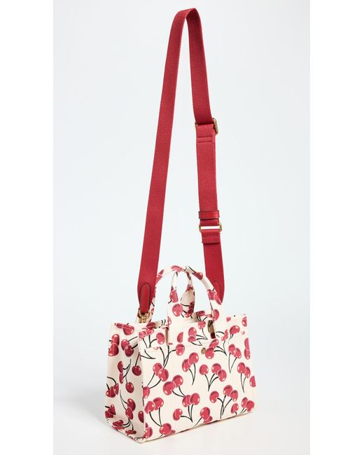 COACH Cargo Tote Bag With Cherry Print Tote Handbags, Canvas