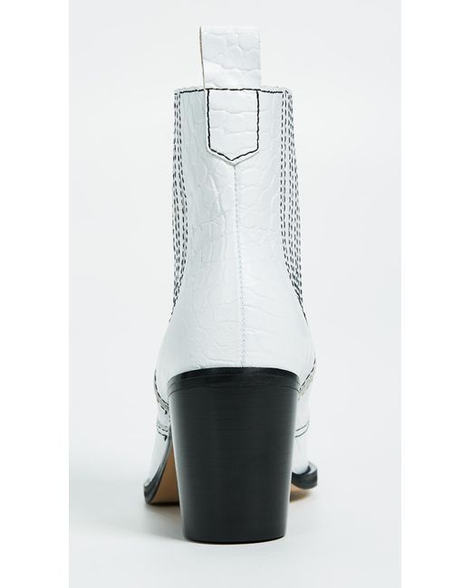 ganni white cowboy boots