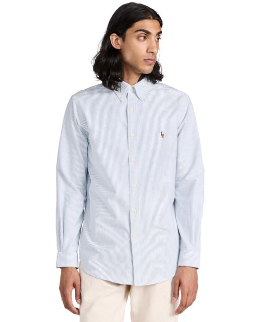 Polo Ralph Lauren White Classic Fit Striped Oxford Shirt for men
