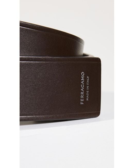 Ferragamo Black Classic Leather Casual Belt for men