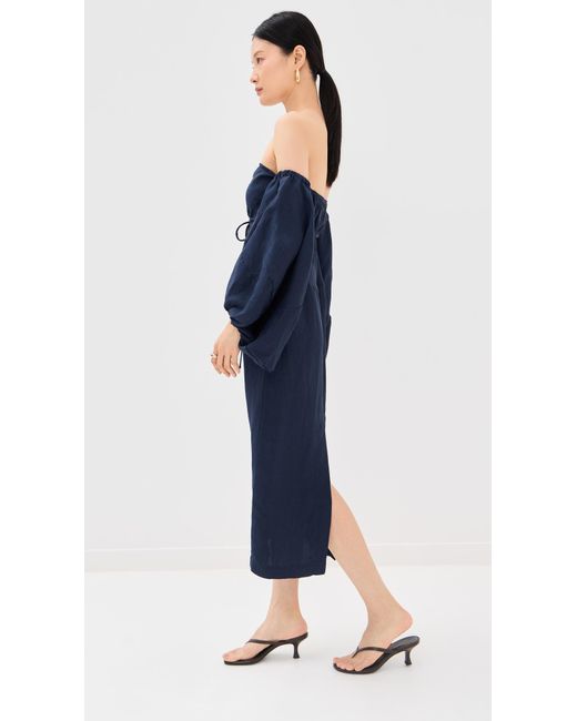 Rosie Assoulin Blue Balloon Sleeve Dress