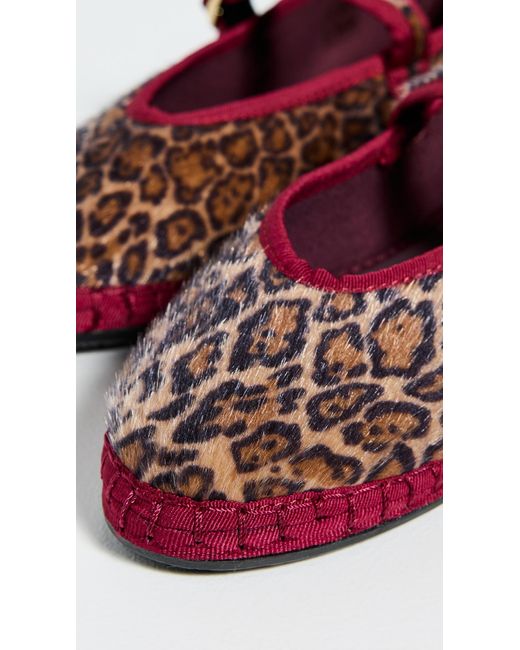 Flabelus Red Pierre Leopard Mary Jane Flats