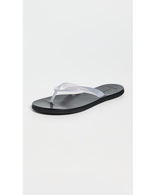 Black Suede Studio Black Jelly Flip Flops
