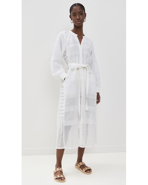 Lemlem White Makeda Button Up Dress