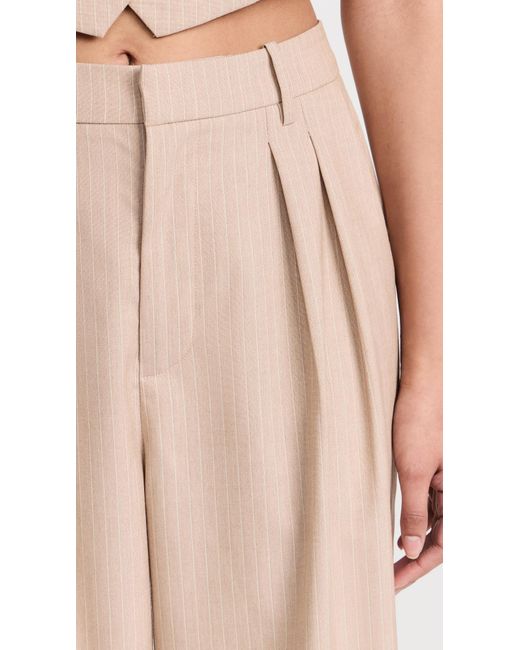 Wayf Natural Dolly Pleated Trousers